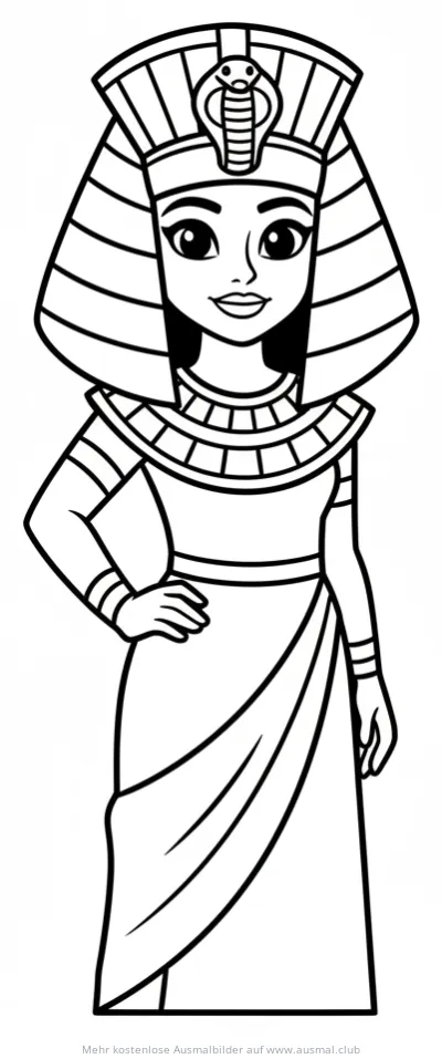 Kleopatra mit Kopfschmuck Ausmalbild
