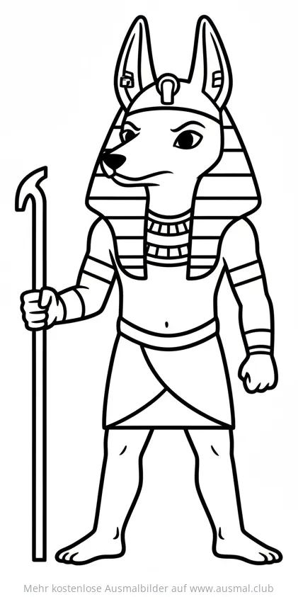 Anubis Ausmalbild im ägyptischen Stil