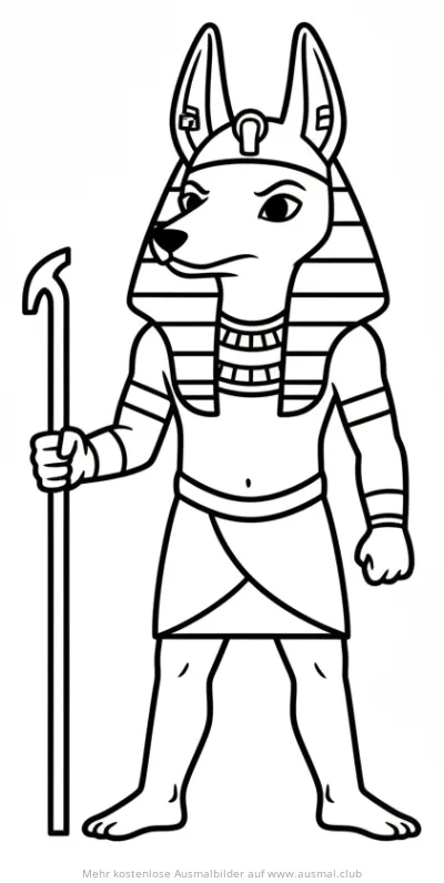 Anubis Ausmalbild im ägyptischen Stil