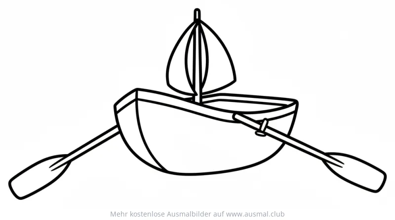 Segelboot mit Rudern Ausmalbild