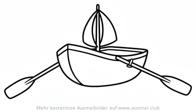 Segelboot mit Rudern Ausmalbild