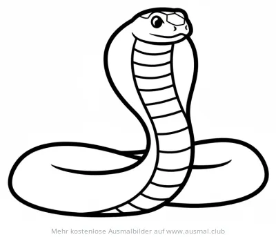 Kobra Ausmalbild mit aufgestelltem Nackenschild