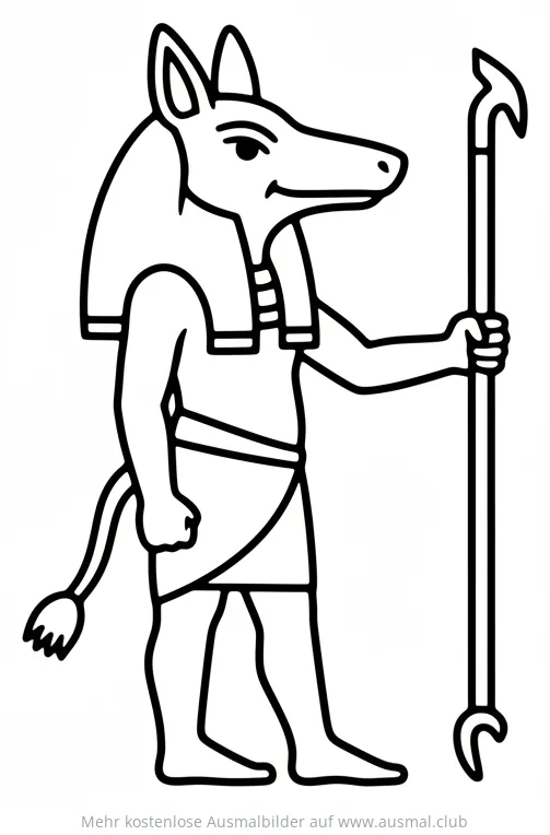 Seth, ägyptische Gottheit, mit Tierkopf Ausmalbild