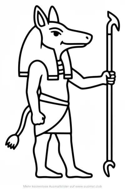 Seth, ägyptische Gottheit, mit Tierkopf Ausmalbild