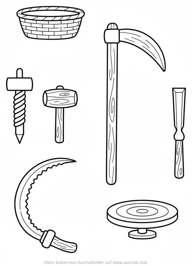 Ägypten Werkzeuge Ausmalbild