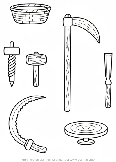 Ägypten Werkzeuge Ausmalbild