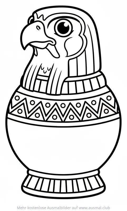 Ägyptischer Kanopenkrug mit Falkenkopf Ausmalbild