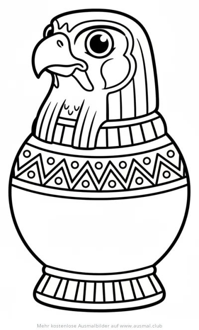 Ägyptischer Kanopenkrug mit Falkenkopf Ausmalbild