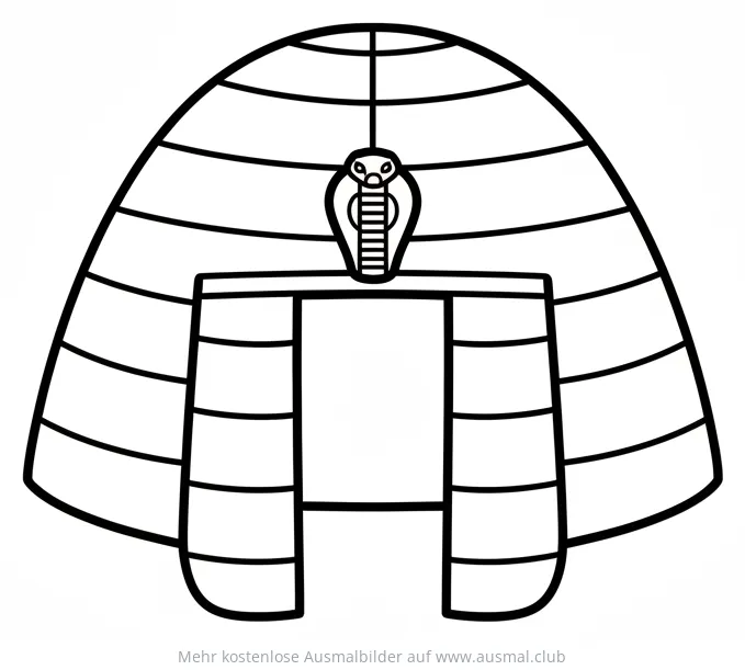 Ägyptische Perücke Ausmalbild mit Kobra