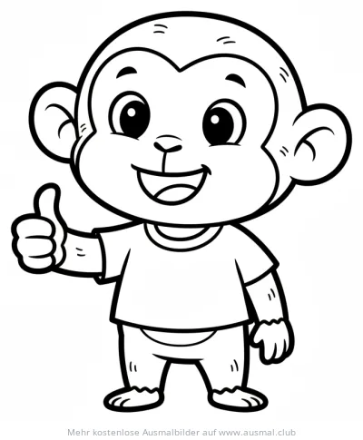 Affe mit Daumen hoch Ausmalbild