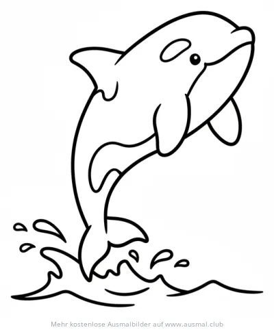 Springender Orca Ausmalbild im Ozean