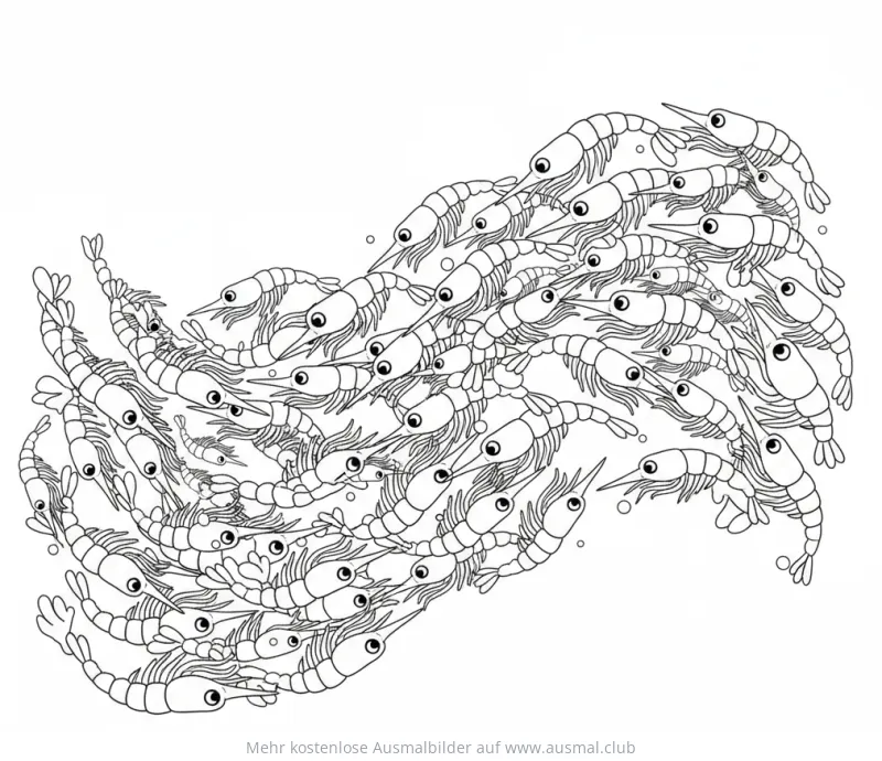 Krill Schwarm Ausmalbild