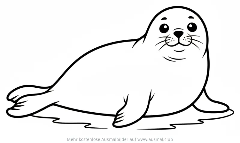 Krabbenfresser liegend im Eis Ausmalbild