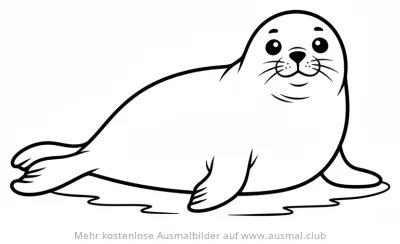 Krabbenfresser liegend im Eis Ausmalbild