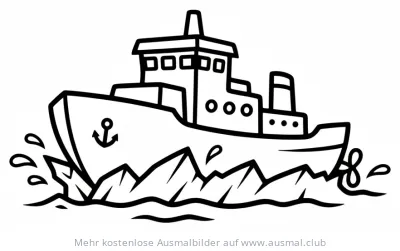 Eisbrecher Ausmalbild auf dem Meer