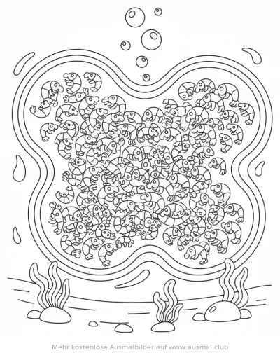 Krill Ausmalbild im antarktischen Ozean