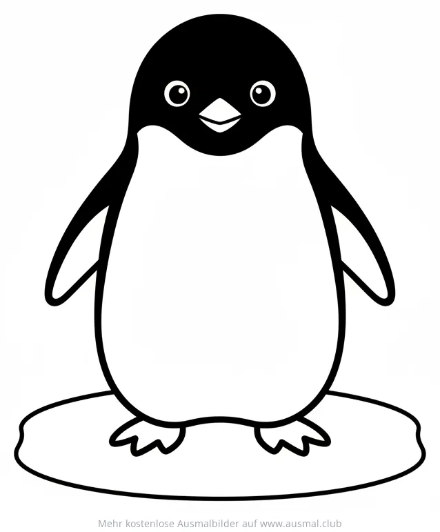 Adeliepinguin auf Eisscholle Ausmalbild