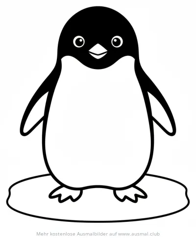 Adeliepinguin auf Eisscholle Ausmalbild