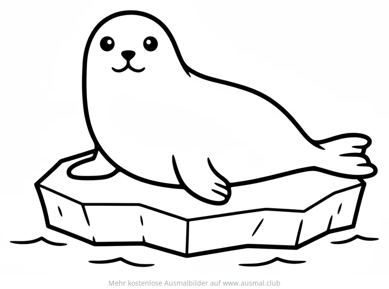 Weddellrobbe auf Eisscholle Ausmalbild