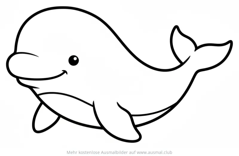Freundlicher Belugawal Ausmalbild