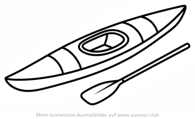 Kajak mit Paddel Ausmalbild