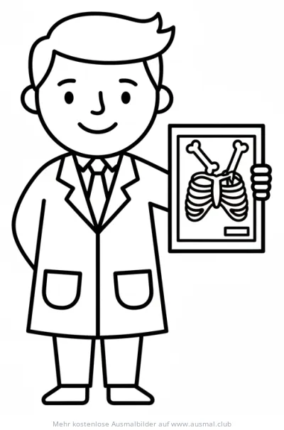 Arzt mit Röntgenbild Ausmalbild