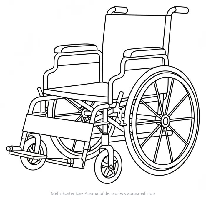 Rollstuhl Ausmalbild