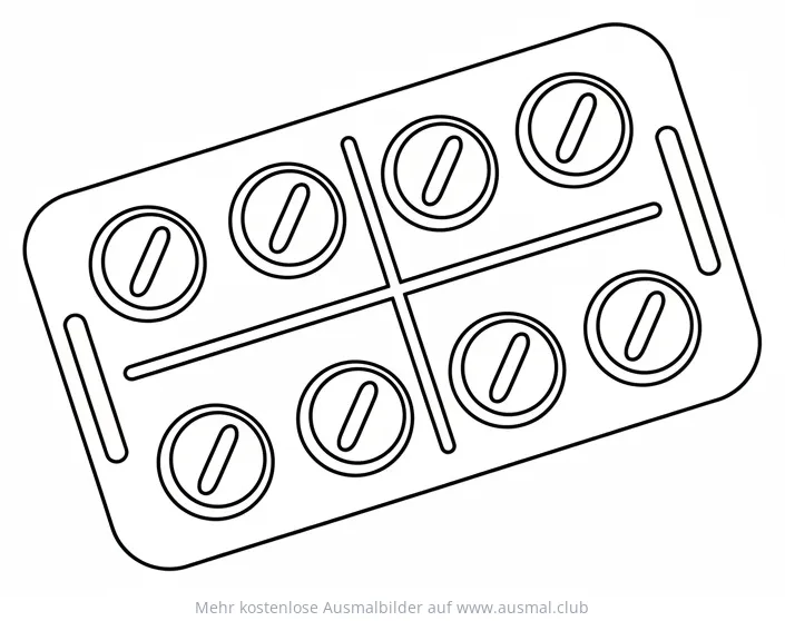 Tabletten in Blisterpackung Ausmalbild