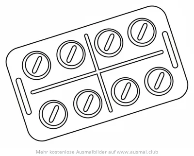 Tabletten in Blisterpackung Ausmalbild