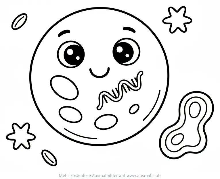 Freundliche Blutzelle Ausmalbild