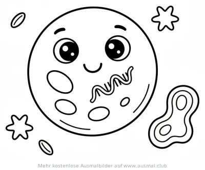 Freundliche Blutzelle Ausmalbild