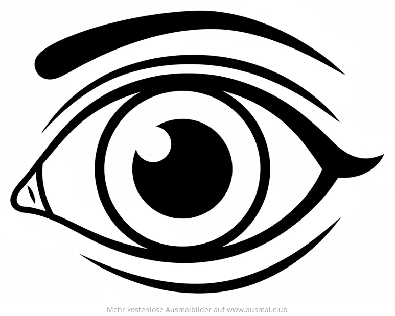 Detailreiches Auge mit Braue und Wimpern Ausmalbild