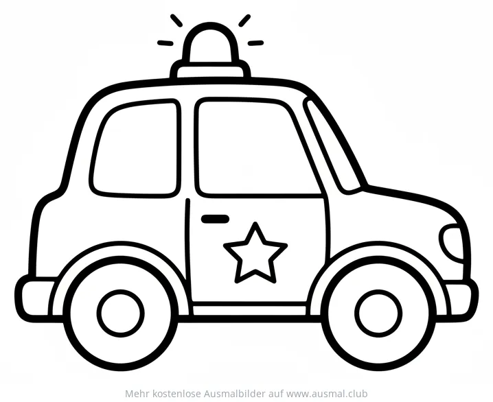 Polizeiauto Ausmalbild mit Stern