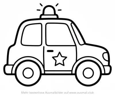 Polizeiauto Ausmalbild mit Stern