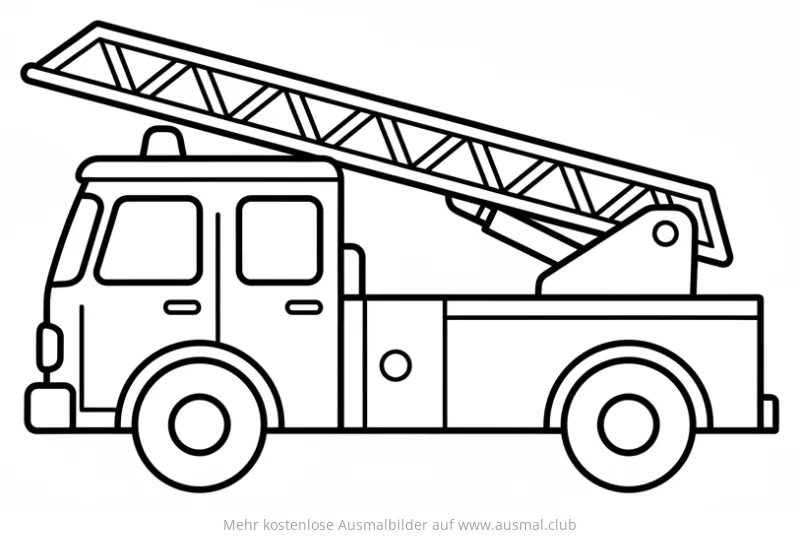 Feuerwehrauto mit Leiter Ausmalbild