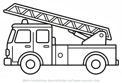 Feuerwehrauto mit Leiter Ausmalbild