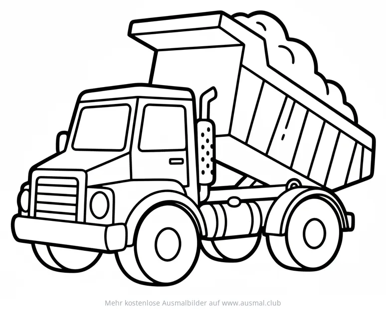 Kipper mit voller Ladefläche Ausmalbild