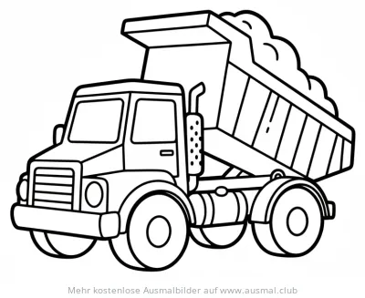 Kipper mit voller Ladefläche Ausmalbild