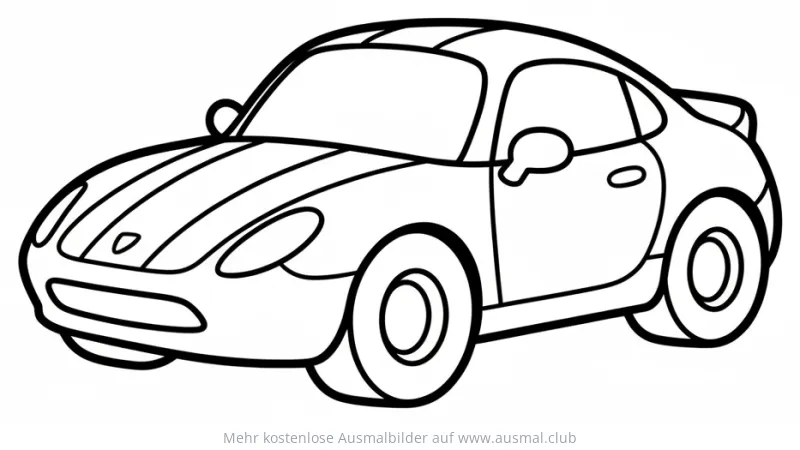 Sportwagen Ausmalbild im Cartoon-Stil