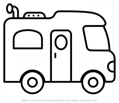 Wohnmobil Ausmalbild mit runden Formen