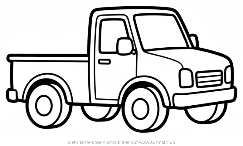 Pickup Truck Ausmalbild mit dicken Linien