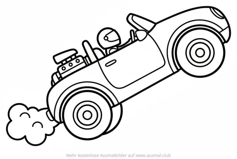Wheelie Auto Ausmalbild