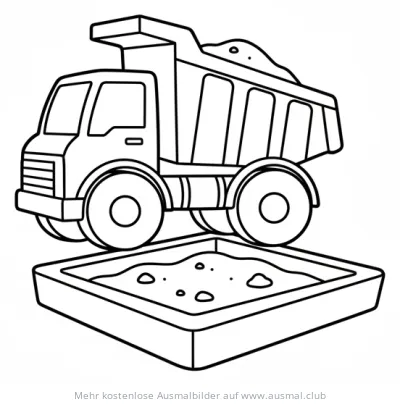 Sandkasten LKW Ausmalbild