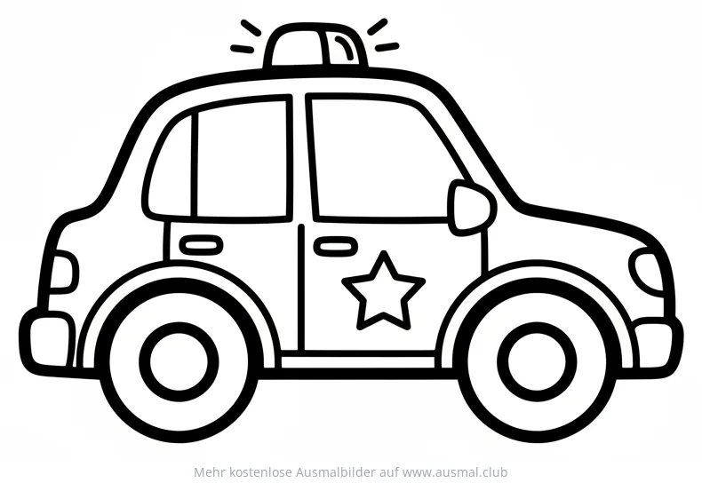 Cartoon Polizeiauto Ausmalbild