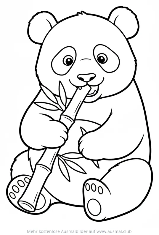 Panda isst Bambus Ausmalbild