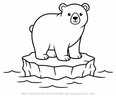 Eisbär auf Eisscholle Ausmalbild