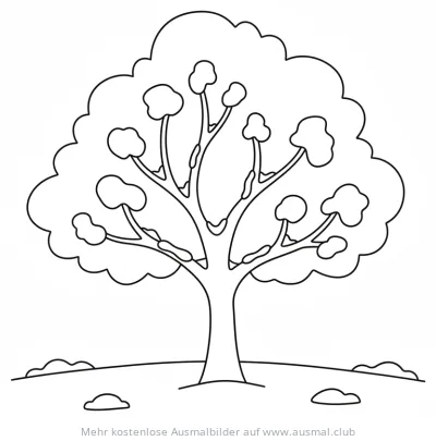 Winterbaum Ausmalbild mit Schnee