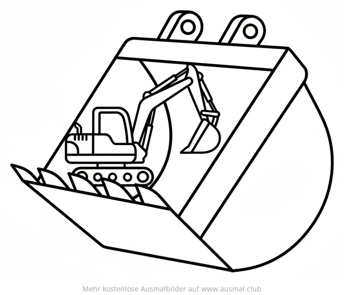 Bagger im Bagger Ausmalbild