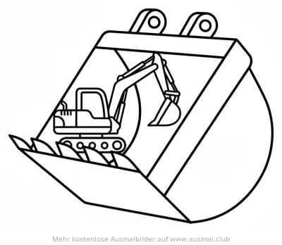 Bagger im Bagger Ausmalbild