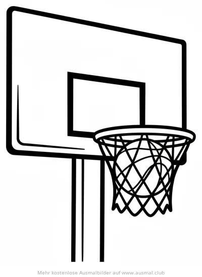 Basketballkorb mit Ball Ausmalbild